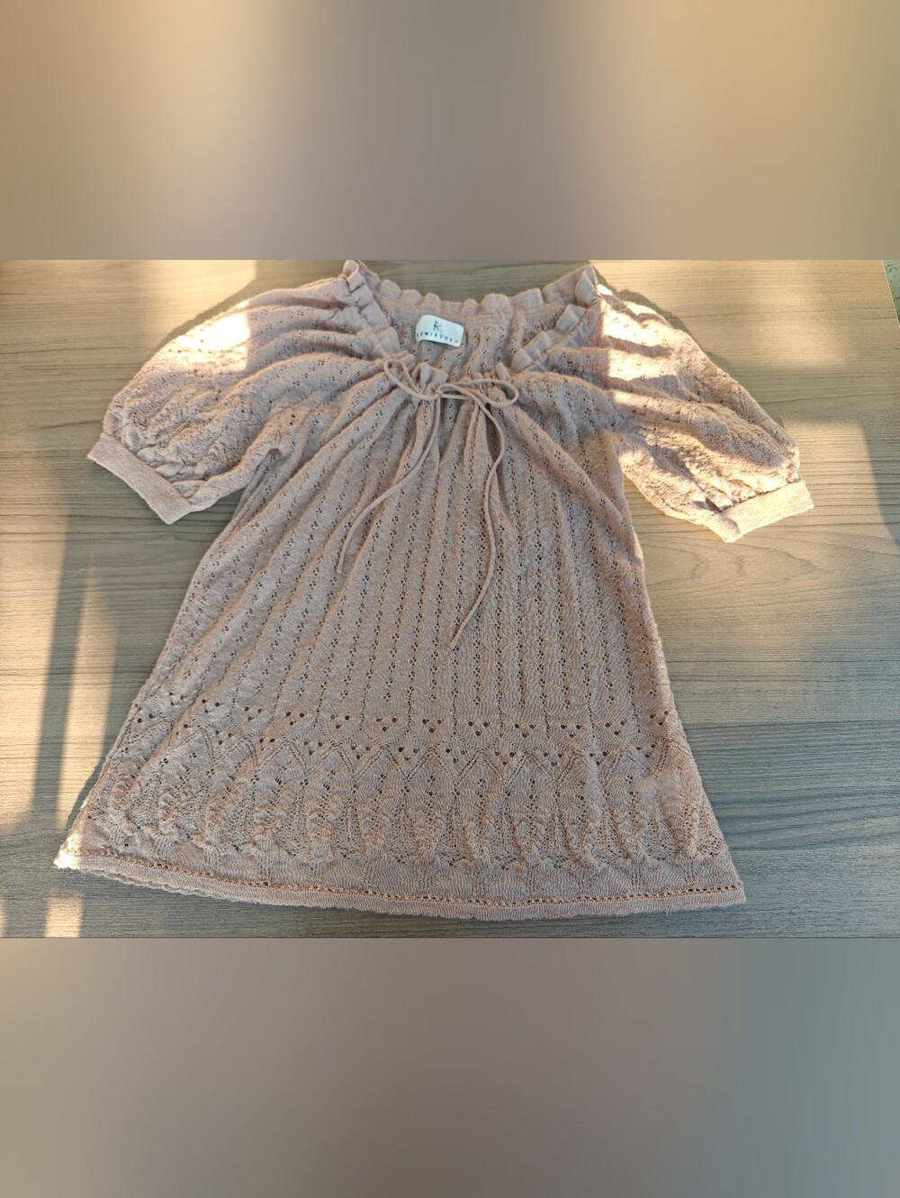 Kumikyoku Women's Blush Knit Tie-Neck Sweater